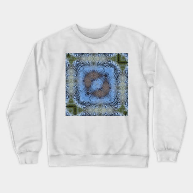 SQUARE DESİGN OF SHADES OF SKY BLUE. A textured floral fantasy pattern and design Crewneck Sweatshirt by mister-john